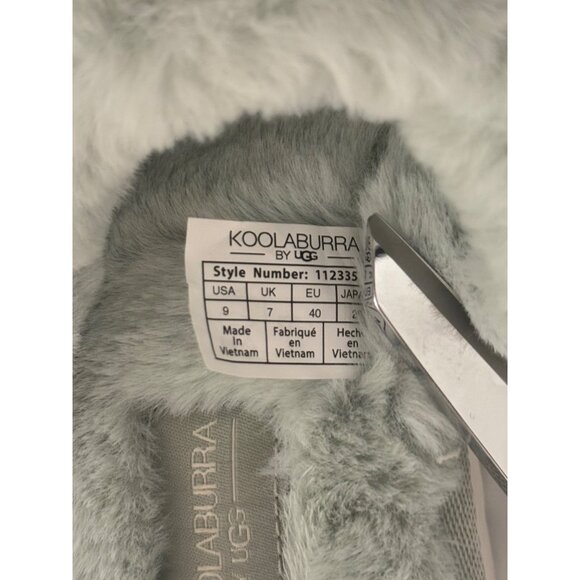 UGG Koolaburra Plush 9 Sage Green Double-Strap Faux Fur Slides New W/O Box Cozy - Picture 4 of 10